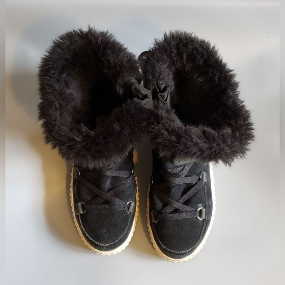 Pajar Women's Short Black Leather Winter Boots Size 37 - Picture 3 of 14